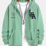 Los Angeles Slogan Print Relax Fit Zip Hoodie