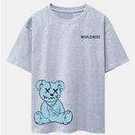 Worldwide Bear Print Drop Shoulder Oversize T-Shirt