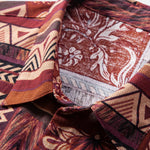Floral Geometric Patchwork Print Cotton Shirt & Linen Cotton Blend Cropped Pants