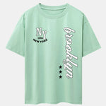 New York Brooklyn Print Drop Shoulder Oversize T-Shirt