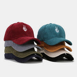 Skeleton Hand Embroidered Corduroy Baseball Cap