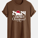 Regular Fit Family Christmas 2024 Print Cotton T-Shirt