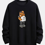 Selfie Bear Print Relax Fit Sweatshirt