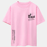 Waves Ukiyo-e Slogan Print Drop Shoulder Oversize T-Shirt