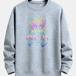 Gradient Dissolving Bear Print Relax Fit Sweatshirt
