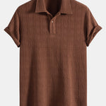 Knitted Rhombus Geometric Jacquard Polo