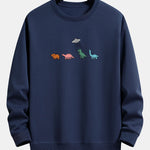 Cartoon Dinosaur Print Relax Fit Sweatshirt