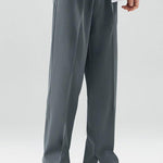 Slit Hem Pleated Trousers