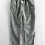 Linen Cotton Blend Cropped Pants