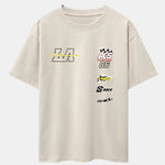 LA Racing Slogan Print Drop Shoulder Oversize T-Shirt