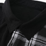 Plaid Corduroy Patchwork Button Up Shirt & Corduroy Jogger Pants