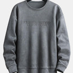 2 In 1 Faux Suede Crew Neck Sweatshirt