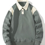 Contrast Polo Sweatshirt