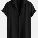 Muscle Fit Ribbed Deep Cuban Shirt