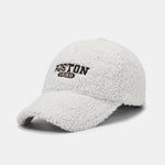Boston Embroidery Teddy Plush Baseball Cap