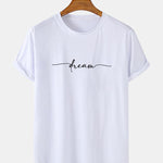 Dream Letter Print Arc Hem T-Shirt