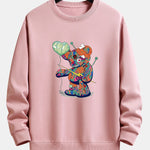 Colorful Tattered Bear Relax Fit Sweatshirt