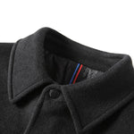 Quilted Lined Wool Blend Lapel Overcoat