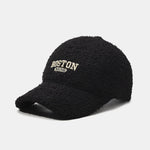 Boston Embroidery Teddy Plush Baseball Cap
