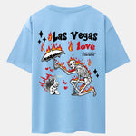 Skeleton And Angel Back Print Drop Shoulder Oversize T-Shirt