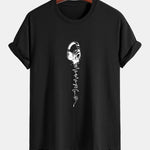 Regular Fit Earphone Print Cotton T-Shirt