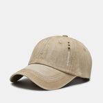 Rivet Solid Color Washed Distressed Baseball Cap