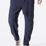 Detachable Belt Relax Fit Linen And Cotton Blend Harem Pants