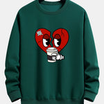 Drinking Coffee With A Broken Heart Print Relax Fit Sweatshirt