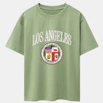 Los Angeles Coat Of Arms Print Drop Shoulder Oversize T-Shirt