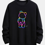 Gradient Bear Print Relax Fit Sweatshirt