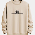 Peeking Poodle Dog Print Relax Fit Sweatshirt