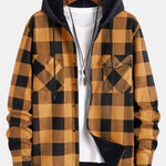 Flannel Fleece Lined Hooded Shirt & Jogger Pants