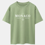 Monaco Slogan Print Drop Shoulder Oversize T-Shirt