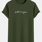 Chicago Print Cotton Arc Hem T-Shirt