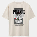 Dove Rose Slogan Back Print Drop Shoulder Oversize T-Shirt