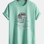Regular Fit Moon Print Cotton T-Shirt