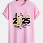Regular Fit New Year 2025 Print Cotton T-Shirt