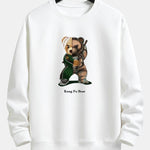 Kung Fu Bear Print Relax Fit Sweatshirt