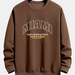 Miami Slogan Print Relax Fit Sweatshirt