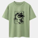 Japanese Comic Male Print Drop Shoulder Oversize T-Shirt