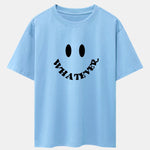 Smiley Face Slogan Print Drop Shoulder Oversize T-Shirt