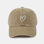 Line Love Pattern Casual Decoration Washed Cotton Baseball Cap