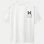 Pocket Panda Print Drop Shoulder Oversize T-Shirt