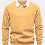 Contrast Polo Collar Sweatshirt