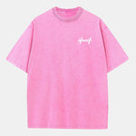 Print Washed Distressed Drop Shoulder T-Shirt