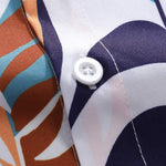 Colorful Leaf Print Button Up Shirt