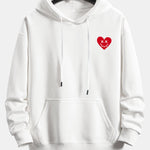 Heart Shaped Smiley Face Print Relax Fit Hoodie