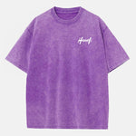 Print Washed Distressed Drop Shoulder T-Shirt