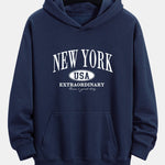 New York Print Relax Fit Hoodie