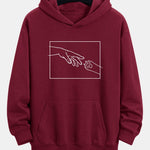 Hand And Cat Paw Print Relax Fit Hoodie